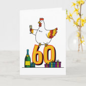 Hühnchen Lover Geburtstag 60. Hen Pet Poultry Karte (Gelbe Blume)