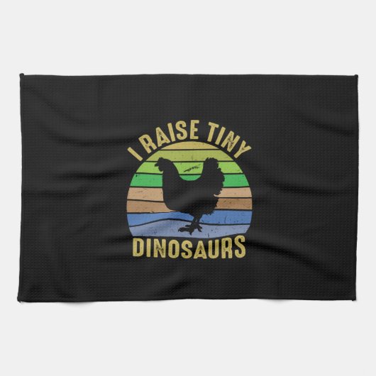 Hühnchen Lover | I Raise Tiny Dinosaurier Geschirrtuch (Horizontal)