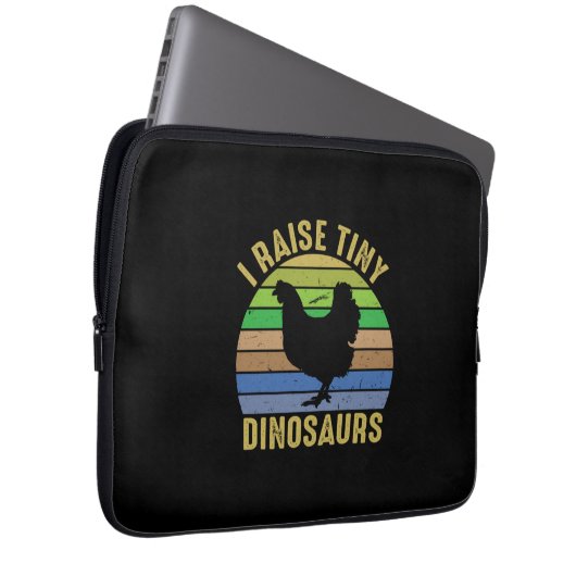 Hühnchen Lover | I Raise Tiny Dinosaurier Laptopschutzhülle (Vorne Rechts)