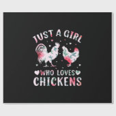 Hühnchen Lover | Mädchen, die Hühner Lieben Geschenkpapier (Flach)