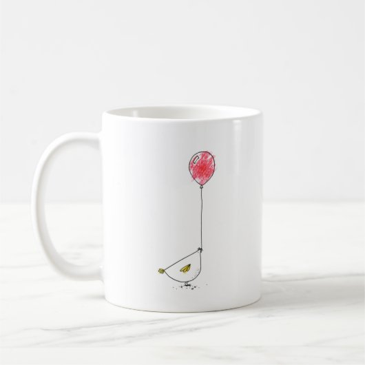 Hühnchen mit Ballonskizze Kaffeetasse (Links)