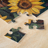 Hühnchen mit Blume Ölfarbe Puzzle (Seite)