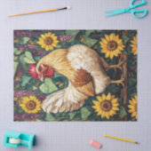 Hühnchen mit Blume Ölfarbe Seidenpapier (Basteln)