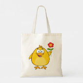Hühnchen mit Blume Tote Tasche (Rückseite)