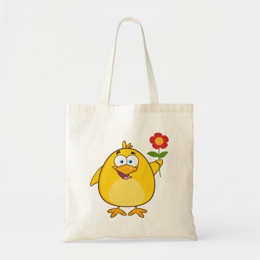 Hühnchen mit Blume Tote Tasche (Vorne)