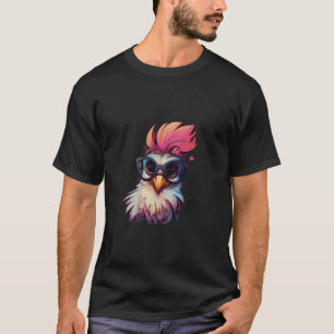Hühnchen mit Brille Niedliches Shirt Frau Long Sle