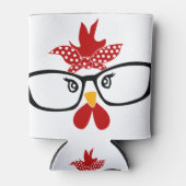 Hühnchen mit Brillengesicht Dosenkühler (Vorderseite)