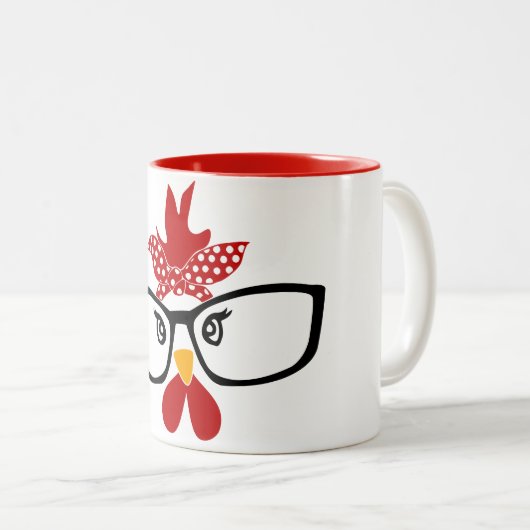 Hühnchen mit Brillenkaffee Tasse (VorderseiteRechts)