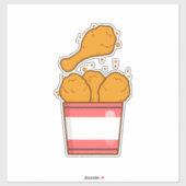 Hühnchen mit Eimer Aufkleber (Blatt)