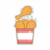 Hühnchen mit Eimer Aufkleber (Vorderseite)