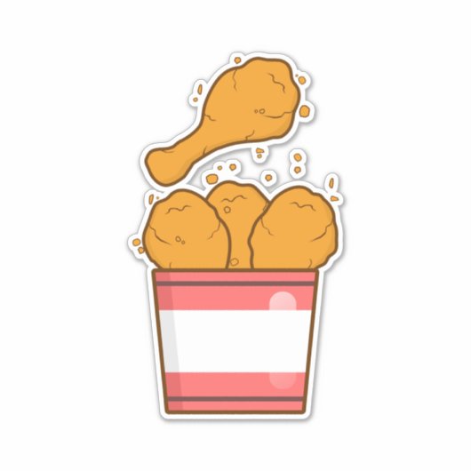 Hühnchen mit Eimer Aufkleber (Vorderseite)