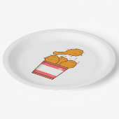 Hühnchen mit Eimer Pappteller (Schrägansicht)