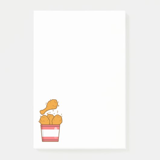 Hühnchen mit Eimer Post-it Klebezettel (Vorderseite)