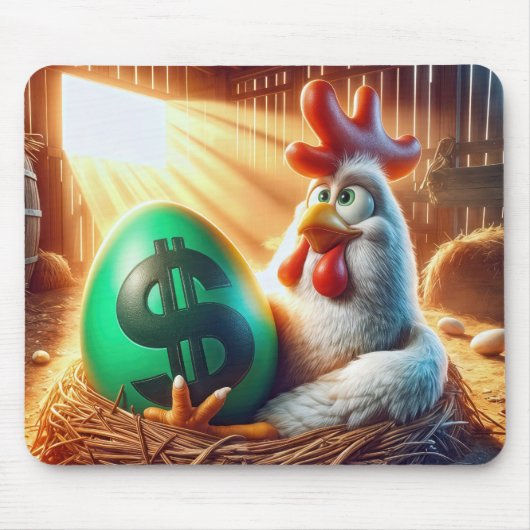 Hühnchen mit einem grünen Ei Mousepad (Vorne)