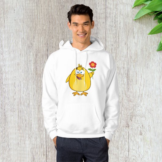 Hühnchen mit einer Blume Mens Hoodie