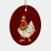 Hühnchen mit Hut Licht Weihnachten Keramik Ornament (Rechts)