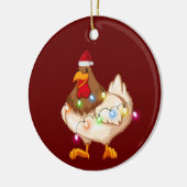 Hühnchen mit Hut Licht Weihnachten Keramik Ornament (Links)