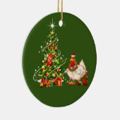 Hühnchen mit Hut LIGHTS Weihnachten Keramik Ornament (Rechts)