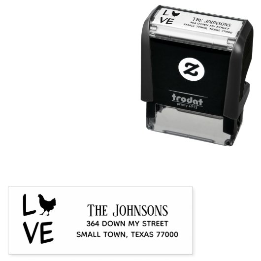 Hühnchen mit Niedlicher Liebe Permastempel (Beispiel)