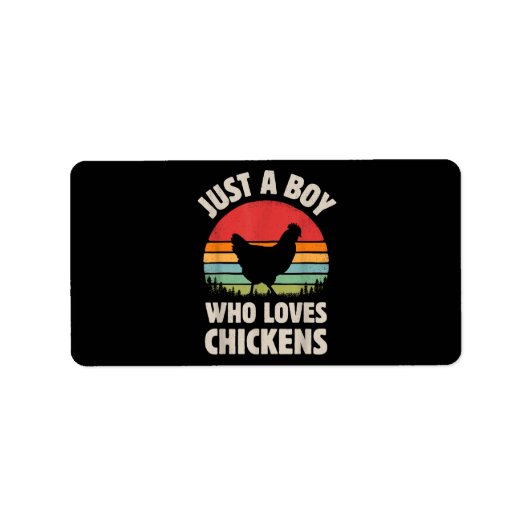 Hühnchen nur ein Junge, der Lieben Retro Farm Adressaufkleber (Vorne)