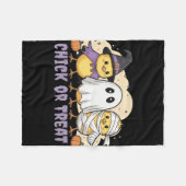 Hühnchen oder Streich Hühner Hexe Halloween Kostüm Fleecedecke (Vorderseite (Horizontal))