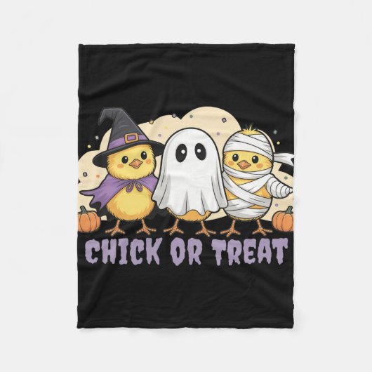 Hühnchen oder Streich Hühner Hexe Halloween Kostüm Fleecedecke (Vorderseite)