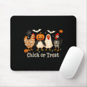 Hühnchen oder Streich lustiges Hühner-Halloween-Ko Mousepad (Mit Mouse)