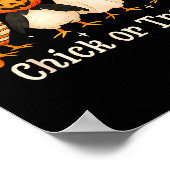 Hühnchen oder Streich lustiges Hühner-Halloween-Ko Poster (Ecke)