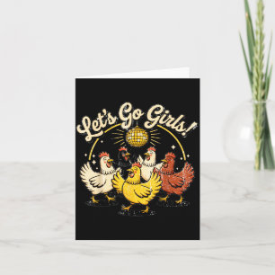 Hühnchen-Party-Dekoration Vintage Lets Go Girls T- Karte
