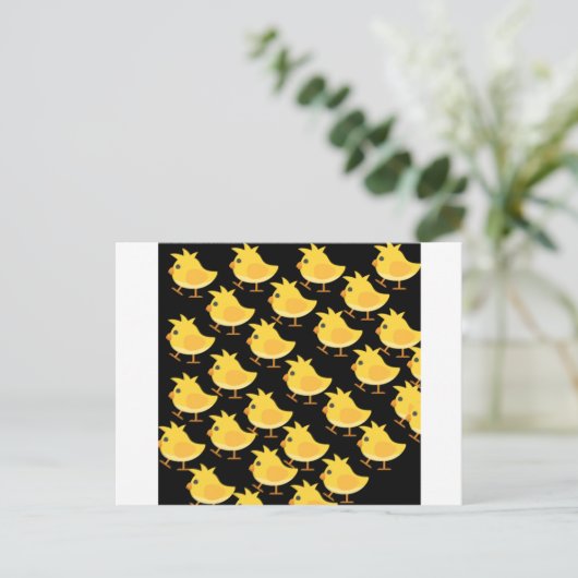 Hühnchen Postkarte (Stehend Vorderseite)