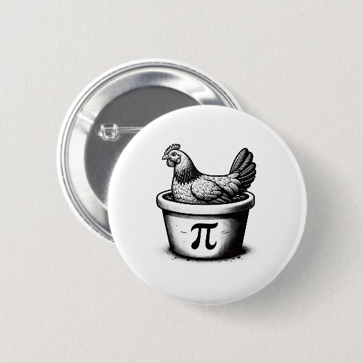 Hühnchen-Pot-Pie-Lustiger-Mathe-Witz-Hühnchen-Pot- Button (Vorne & Hinten)