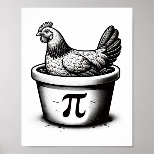 Hühnchen-Pot-Pie-Lustiger-Mathe-Witz-Hühnchen-Pot- Poster (Vorne)