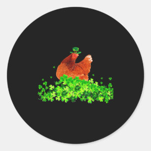 Hühnchen St Patricks Day Hühnerliebhaber Irischer Runder Aufkleber
