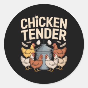 Hühnchen Tender Lustiger Hühnerbauer Pun Humor _2 Runder Aufkleber