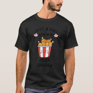 Hühnchenliebhaber-Geschenk Nur Ein Mädchen Das Fri T-Shirt