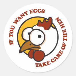 Hühner 1 runder aufkleber