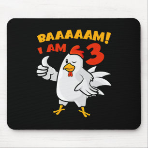 Hühner 3. Geburtstagsfeier Bauernhof Küken Hühnerh Mousepad