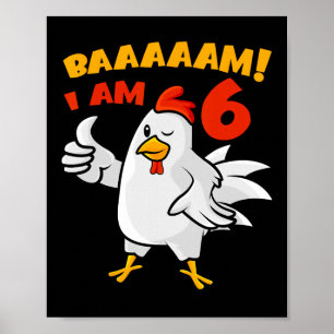 Hühner 6. Geburtstagsfeier Bauernhof Huhn Hühnerho Poster