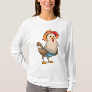 Hühner als Bauer mit Hut T-Shirt