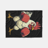 Hühner als Boxer-Funny-Boxing Fleecedecke (Vorderseite (Horizontal))