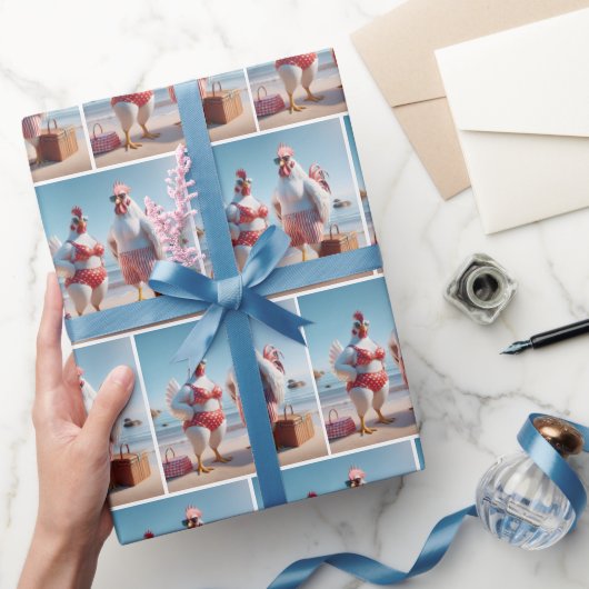 Hühner am Strand Geschenkpapier (Schenken)