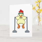 Hühner an der Fitness Möller Karte (Gelbe Blume)