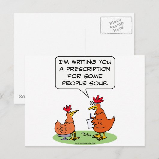 Hühner Ärztesuppe Postkarte (Vorne/Hinten)