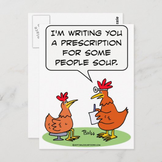 Hühner Ärztesuppe Postkarte (Vorne/Hinten)