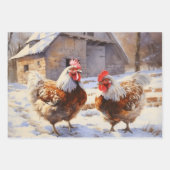 Hühner auf dem alten, gepflegten Bauernhof Geschenkpapier Set (Vorderseite)