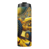 Hühner auf der Goldenen Stunde Thermosbecher (Vorderseite)