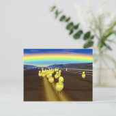Hühner auf der Straße Postkarte (Stehend Vorderseite)