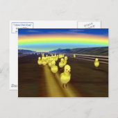 Hühner auf der Straße Postkarte (Vorne/Hinten)