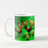 Hühner auf grünem Hintergrund  Kaffeetasse (Links)