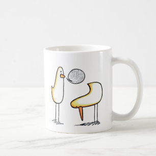 Hühner auf weißer Tasse